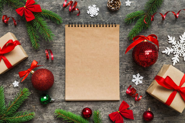 istock Christmas blank greeting card mock-up scene. Creative layout made of Christmas tree branches and paper card note. Flat lay. Nature New Year concept 1759142888