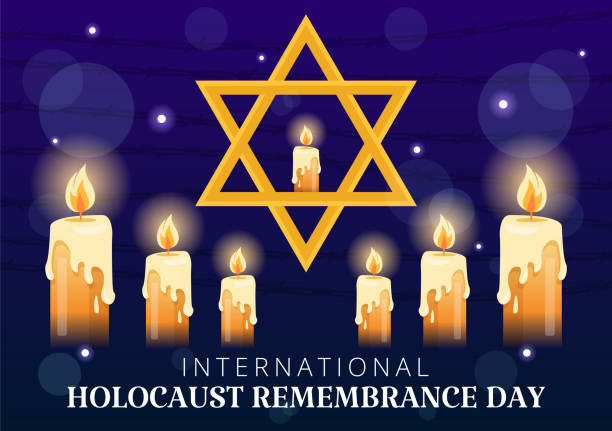 istock International Holocaust Remembrance Day Vector Illustration on 27 January with Yellow Star and Candle to Commemorates the Victims in Flat Background 1759152634