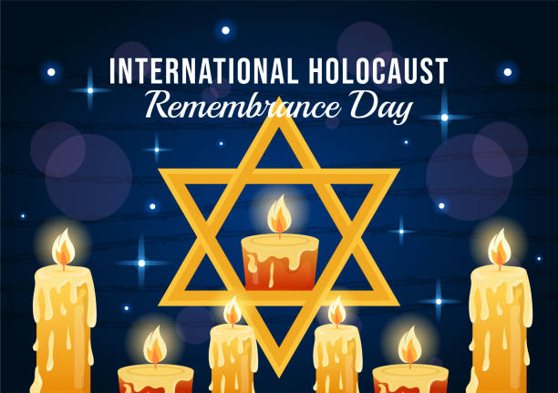 istock International Holocaust Remembrance Day Vector Illustration on 27 January with Yellow Star and Candle to Commemorates the Victims in Flat Background 1759155322