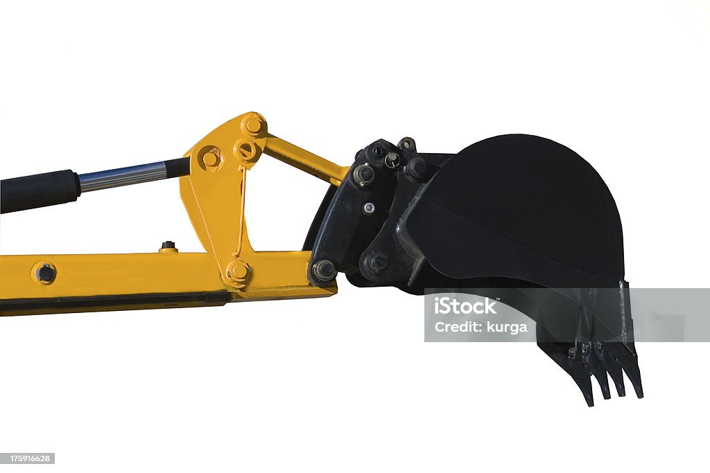 excavator Digger aislado sobre fondo blanco - Foto de stock de Acero libre de derechos