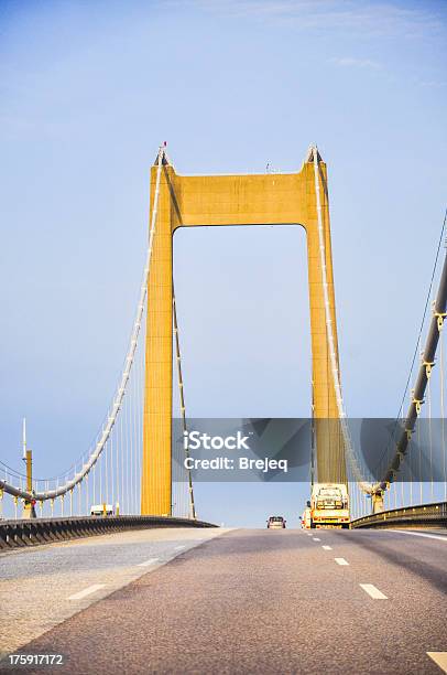 Traffic On Bridge In Danmark Stock Photo - Download Image Now - Architecture, Blue, Car
