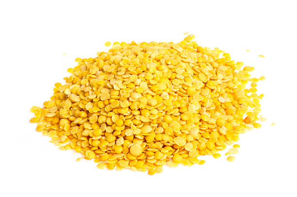 istock Yellow lentils isolated on white background. Macro shot 175919520