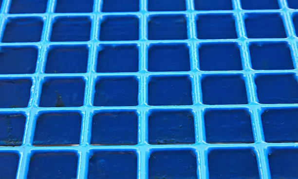 regular blue grid background in very heavy metal