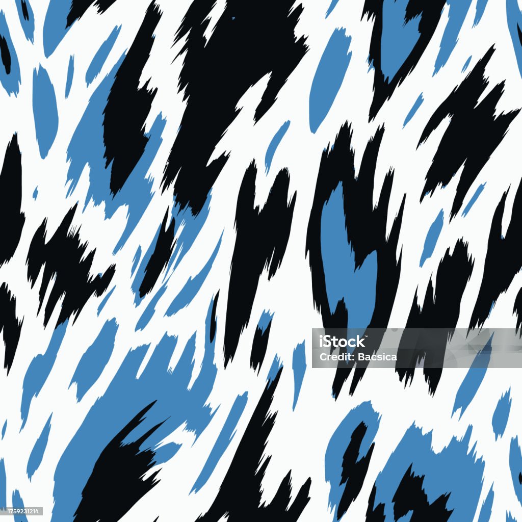 Blue Animal Pattern A Blue And Black Animal Print Seamless Pattern Stock Illustration ...