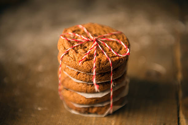 Istanbul, Turkey-December 24, 2020: Rope-Tied Cookies in Beige Plate.