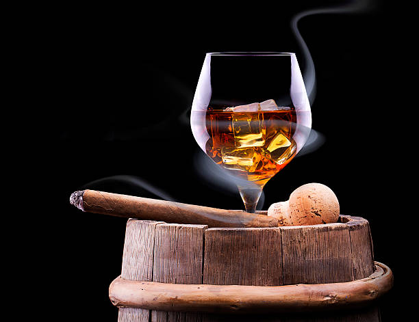 istock Cognac glass shrouded in a smoke 175924266