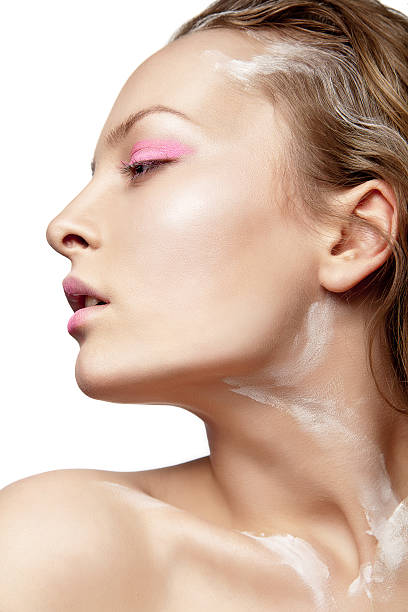 istock Woman with creative make-up and white paint 175924583