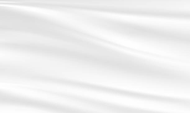abstraktes weißes seidiges satintuch glatte textur für hintergrund - white background horizontal selective focus silver stock-grafiken, -clipart, -cartoons und -symbole