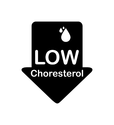Vector illustration of low cholesterol icon on white background.