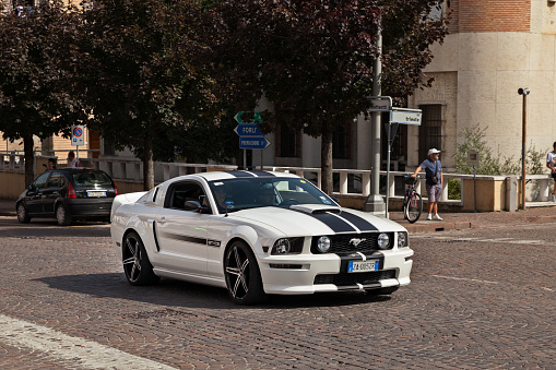 American sports car Ford Mustang GT California Special at the rally in Predappio, FC, Italy on September, 2023