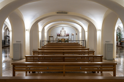 Lompoc, California, USA - July 30, 2016: Interior of the church at La Purisima Mission in Lompoc