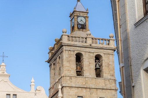 Beautiful religious tower in the town of Villanueva de la Serena, Badajoz, Spain