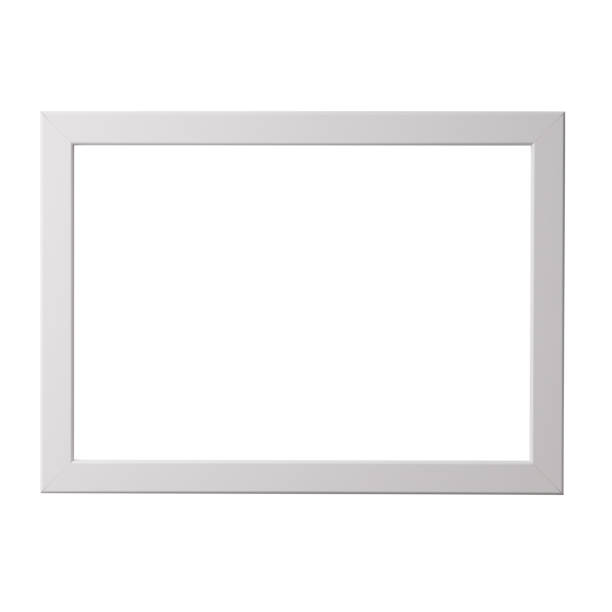 istock White blank picture frame, realistic horizontal picture frame. Empty white picture frame, mockup template isolated on white background. 1759283828