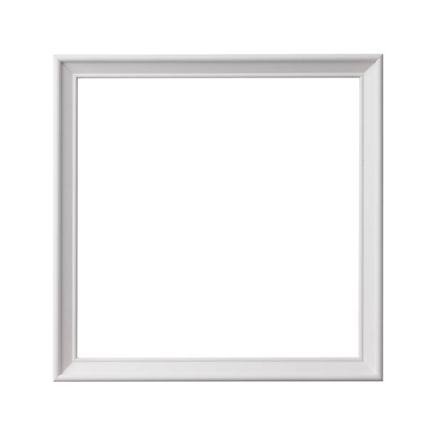 istock White blank picture frame, realistic horizontal picture frame. Empty white picture frame, mockup template isolated on white background. 1759284972