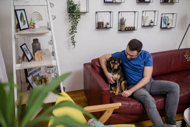 istock Young person with dog at home leisure 1759307322
