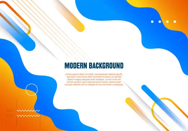 Vector illustration of Abstract orange and blue gradient liquid layer on white background. Modern futuristic background. Can be use for landing page, book covers, brochures, flyers, magazines, any brandings, banners, headers, presentations, and wallpaper backgrounds