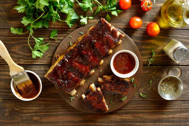istock Barbecue pork ribs on cutting board 1759347847