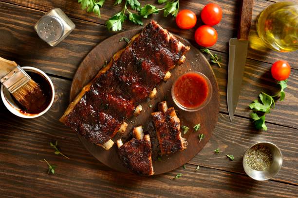 istock Barbecue pork ribs on cutting board 1759348408