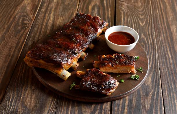 istock Barbecue pork ribs on cutting board 1759348987