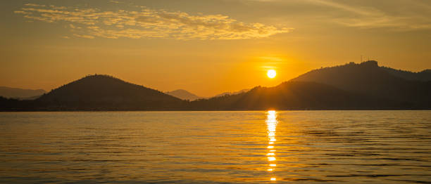 istock Panorama of the mountain range in the morning 1759383130