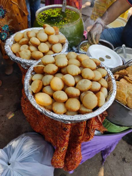 Golgappe (famous street food in india) stall at old delhi