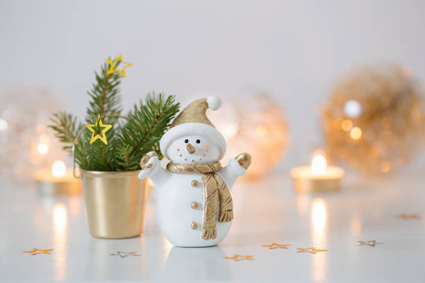 istock Christmas decorations with little ceramic snowman 1759407568