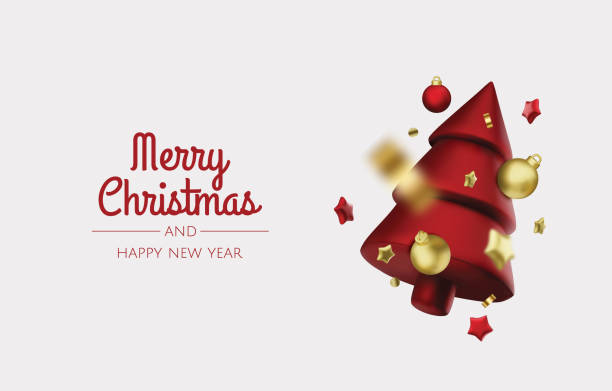 istock Christmas bright tree. Happy New Year and Merry Christmas. Realistic 3d design of objects, gift box, snowflakes, christmas ball. Vector illustration 1759410433