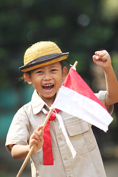 girl scout - child patriotism saluting flag fotografías e imágenes de stock