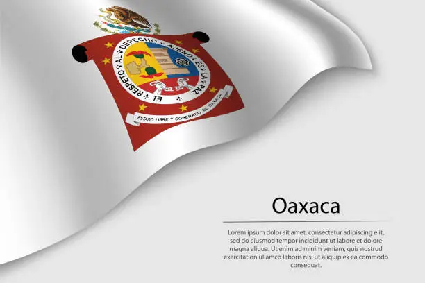 Vector illustration of Wave flag of Oaxaca is a region of Mexico