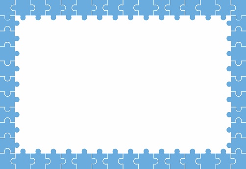 abstract background light blue puzzle frame with blank space