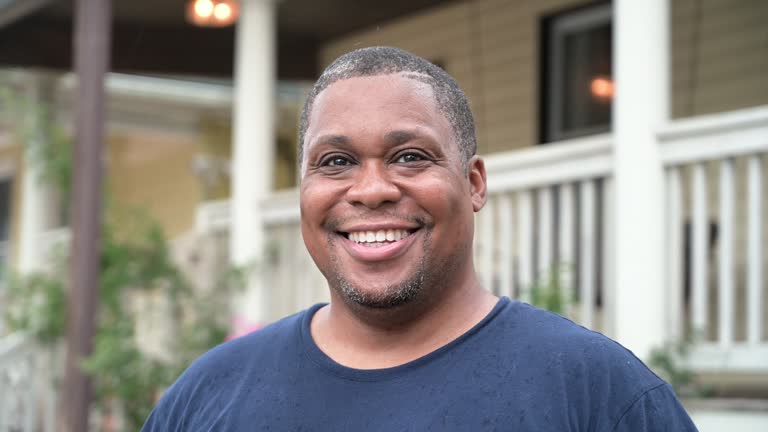 Outdoor portrait of man with various facial expressions