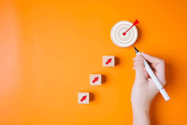 istock Business goal objective and arrow up sign on background, Successful project plan, Business strategy planning management, Business development 1759486573