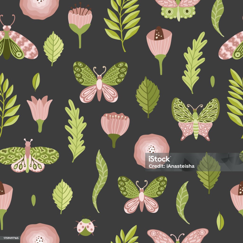 Seamless Vector Floral Pattern Spring Summer Backdrop Hand Drawn ...
