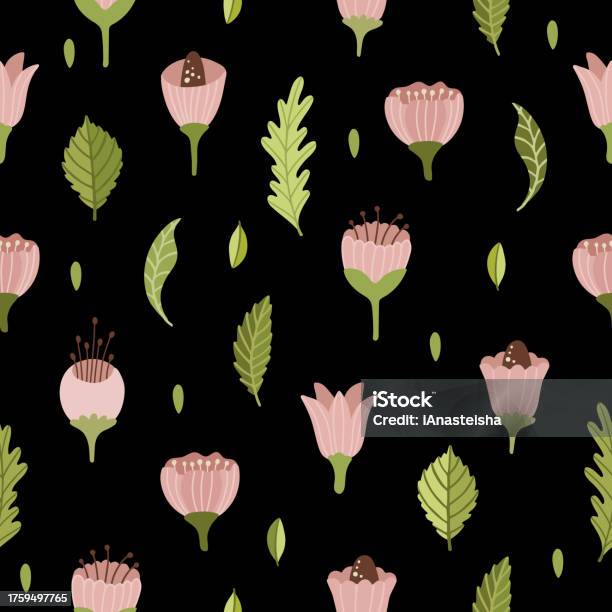 Seamless Vector Floral Pattern Spring Summer Backdrop Hand Drawn ...