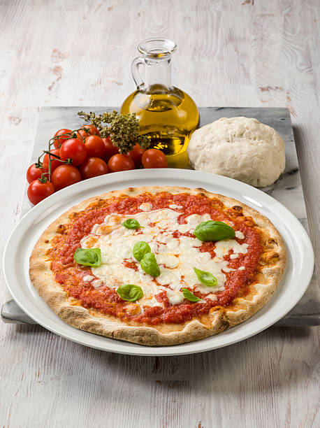 margherita pizza margherita pizza with buffalo mozzarella buffalo iowa stock pictures, royalty-free photos & images