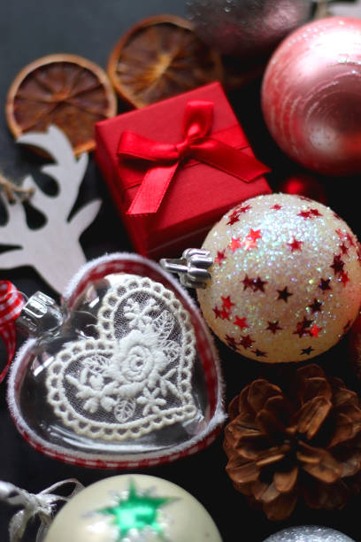 istock Christmas Ornaments on Dark Background 1759513073