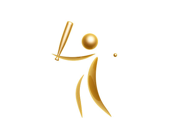 golden sports athlete symbol isolated on white background