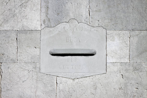 istock Old italian stone postal mailbox against a stone wall - image with copy space 1759530209