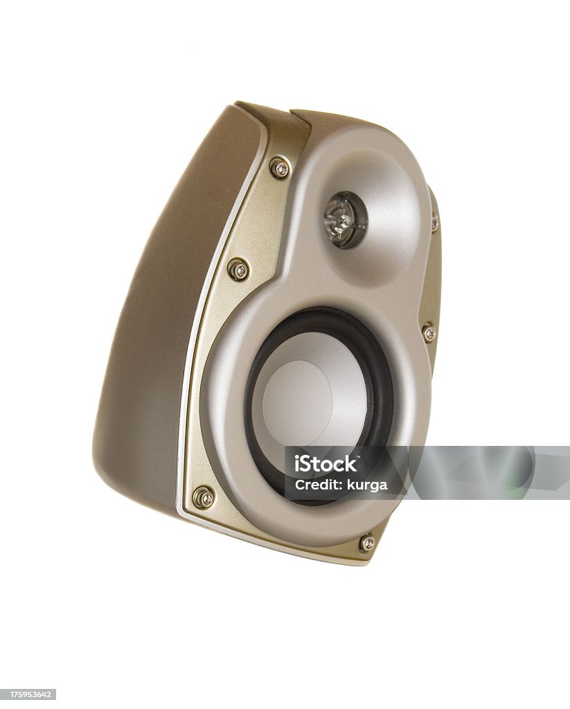 Sistema acustico oro isolato su bianco - Foto stock royalty-free di Altoparlante - Hardware audio