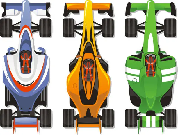 Vector illustration of f1  Racing cars