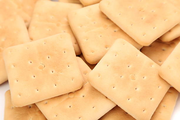 istock Background of saltine soda crackers. 175956244