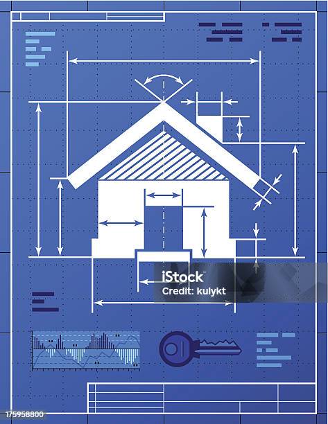 Maison Symbole Comme Blueprint De Dessin Vecteurs libres de droits et plus d'images vectorielles de Analyser - Analyser, Architecture, Blanc