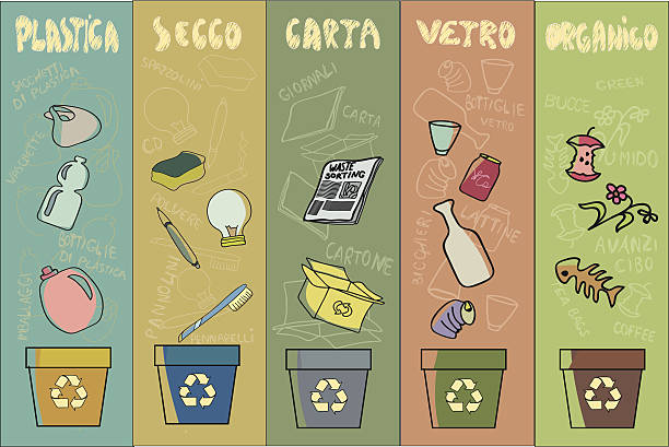 утилизация отходов ita - nomura stock illustrations