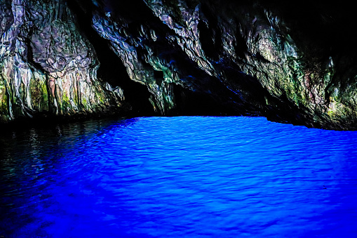 Grotta Azzurra (Blue Grotto), famous natural blue cave in Palinuro