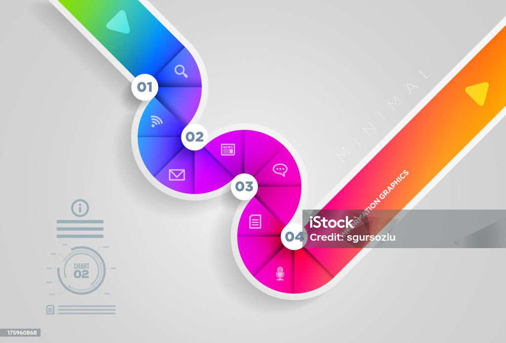 Mínima infografía diseño plantilla. - arte vectorial de Abstracto libre de derechos