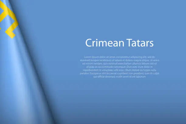 Vector illustration of flag of Crimean Tatars, Ethnic group, isolated on background with copyspace