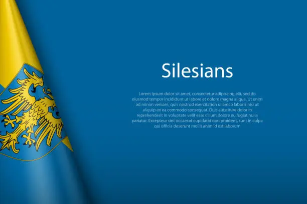 Vector illustration of flag of Silesians, Ethnic group, isolated on background with copyspace