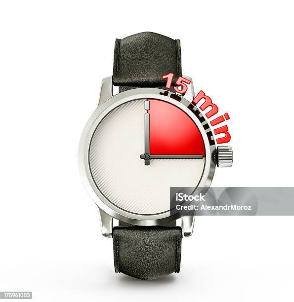 A Wristwatch Showing A Fifteen Minute Timescale Stock Photo - Download Image Now - Minute Hand, Number 15, Timer