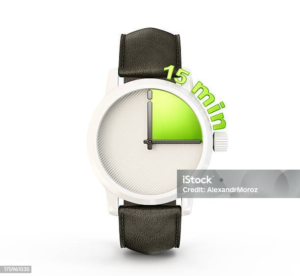 Watch Stock Photo - Download Image Now - Minute Hand, Number 15, Green Color