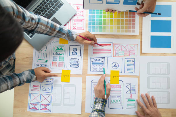 istock The designer team is designing the uxui system to make the uxui system work well on new phones and support system updates. Website development concept UI UX front end designer 1759613374
